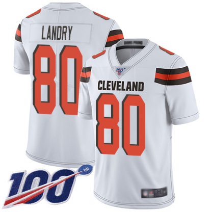 Nike Cleveland Browns #80 Jarvis Landry White Men's Stitched NFL 100th Season Vapor Limited Jersey