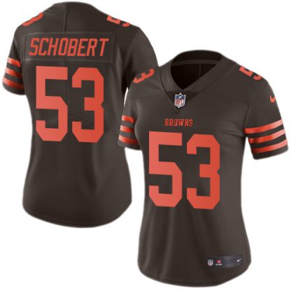 Nike Cleveland Browns #53 Joe Schobert Brown Women's Stitched NFL Limited Rush Jersey