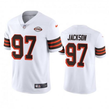 Cleveland Cleveland Browns #97 Malik Jackson Nike 1946 Collection Alternate Vapor Limited NFL Jersey - White