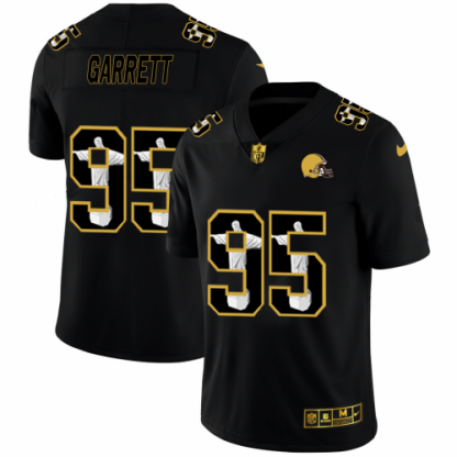 Cleveland Cleveland Browns #95 Myles Garrett Men's Nike Carbon Black Vapor Cristo Redentor Limited NFL Jersey