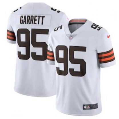 Cleveland Cleveland Browns #95 Myles Garrett Men's Nike White 2020 Vapor Limited Jersey
