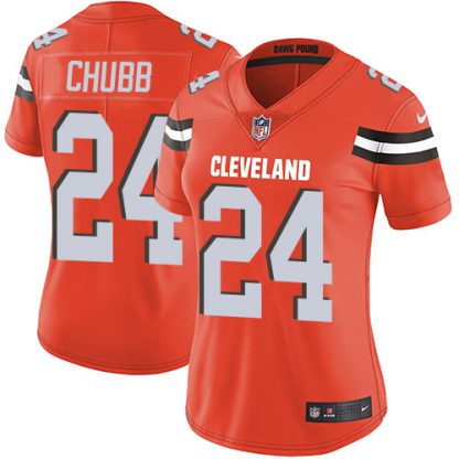Nike Cleveland Browns #24 Nick Chubb Orange Alternate Women's Stitched NFL Vapor Untouchable Limited Jersey