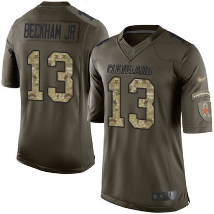 Nike Cleveland Browns #13 Odell Beckham Jr Green Men's Stitched NFL Limited 2015 Salute to Service Jersey
