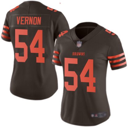 Nike Cleveland Browns #54 Olivier Vernon Brown Women's Stitched NFL Limited Rush Jersey