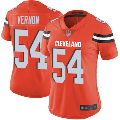 Nike Cleveland Browns #54 Olivier Vernon Orange Alternate Women's Stitched NFL Vapor Untouchable Limited Jersey