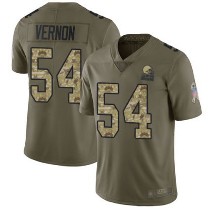 Nike Cleveland Browns #54 Olivier Vernon Olive/Camo Men's Stitched NFL Limited 2017 Salute To Service Jersey