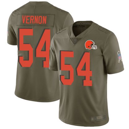 Nike Cleveland Browns #54 Olivier Vernon Olive Men's Stitched NFL Limited 2017 Salute To Service Jersey