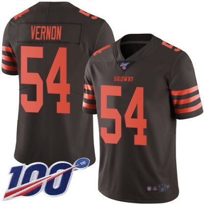 Nike Cleveland Browns #54 Olivier Vernon Brown Men's Stitched NFL Limited Rush 100th Season Jersey