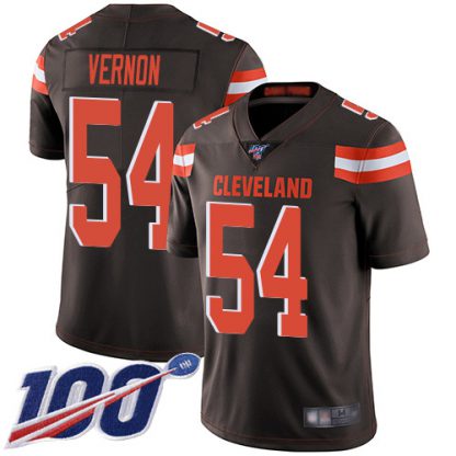 Nike Cleveland Browns #54 Olivier Vernon Brown Team Color Men's Stitched NFL 100th Season Vapor Limited Jersey