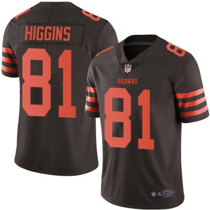 Nike Cleveland Browns #81 Rashard Higgins Brown Men's Stitched NFL Limited Rush Jersey
