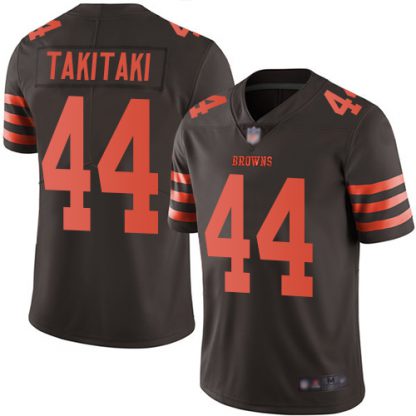 Nike Cleveland Browns #44 Sione Takitaki Brown Men's Stitched NFL Limited Rush Jersey