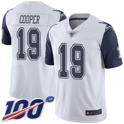 Nike Dallas Cowboys #19 Amari Cooper White Men's Stitched NFL Limited Rush 100th Season Jersey