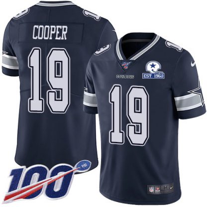 Nike Dallas Cowboys #19 Amari Cooper Navy Blue Team Color Men's Stitched With Established In 1960 Patch NFL 100th Season Vapor Untouchable Limited Jersey