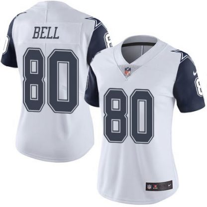 Nike Dallas Cowboys #80 Blake Bell White Women's Stitched NFL Limited Rush Jersey