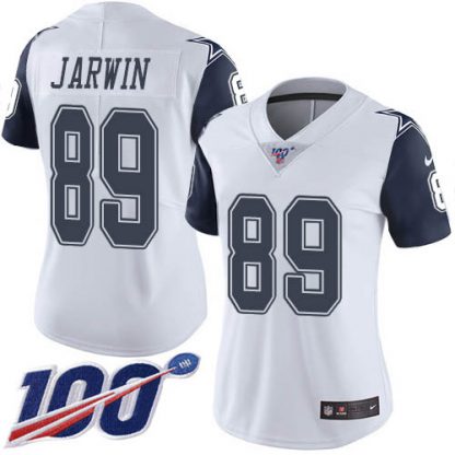 Nike Dallas Cowboys #89 Blake Jarwin White Women's Stitched NFL Limited Rush 100th Season Jersey