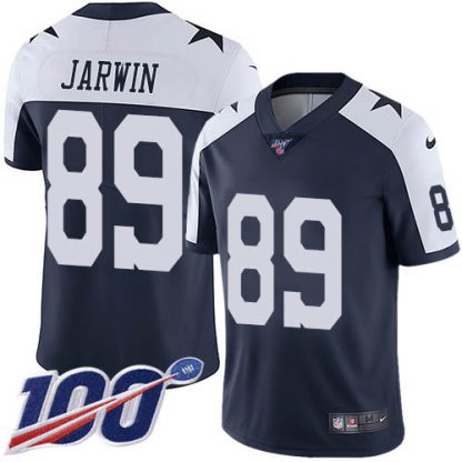 Nike Dallas Cowboys #89 Blake Jarwin Navy Blue Thanksgiving Youth Stitched NFL 100th Season Vapor Throwback Limited Jersey