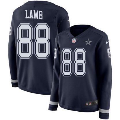 Nike Dallas Cowboys #88 CeeDee Lamb Navy Blue Team Color Women's Stitched NFL Limited Therma Long Sleeve Jersey