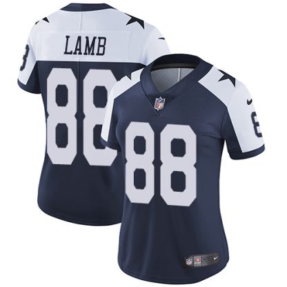 Nike Dallas Cowboys #88 CeeDee Lamb Navy Blue Thanksgiving Women's Stitched NFL Vapor Throwback Limited Jersey