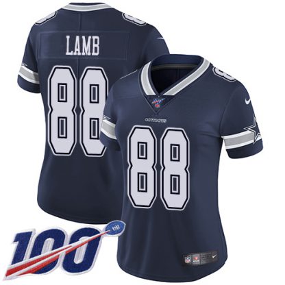 Nike Dallas Cowboys #88 CeeDee Lamb Navy Blue Team Color Women's Stitched NFL 100th Season Vapor Untouchable Limited Jersey