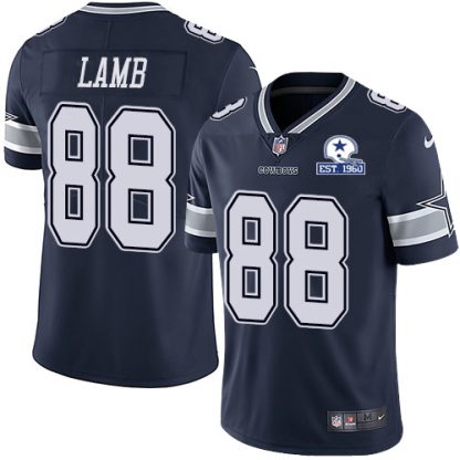 Nike Dallas Cowboys #88 CeeDee Lamb Navy Blue Team Color Men's Stitched With Established In 1960 Patch NFL Vapor Untouchable Limited Jersey