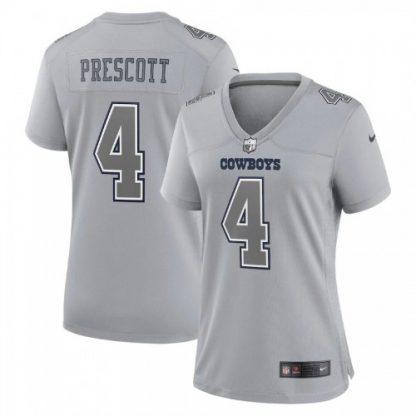 Dallas Dallas Cowboys #4 Dak Prescott Nike Women's Gray Atmosphere Fashion Game Jersey