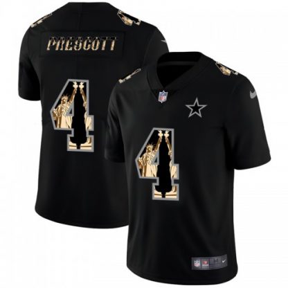 Dallas Dallas Cowboys #4 Dak Prescott Carbon Black Vapor Statue Of Liberty Limited NFL Jersey
