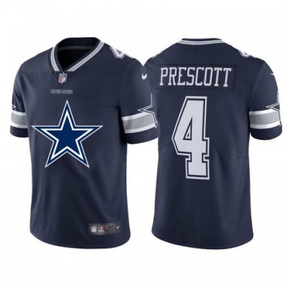 Dallas Dallas Cowboys #4 Dak Prescott Navy Blue Men's Nike Big Team Logo Vapor Limited NFL Jersey