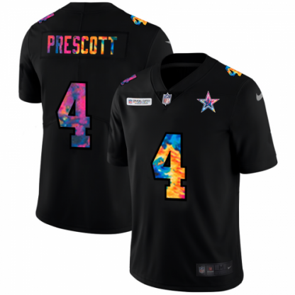 Dallas Dallas Cowboys #4 Dak Prescott Men's Nike Multi-Color Black 2020 NFL Crucial Catch Vapor Untouchable Limited Jersey