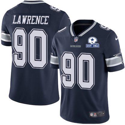 Nike Dallas Cowboys #90 DeMarcus Lawrence Navy Blue Team Color Men's Stitched With Established In 1960 Patch NFL Vapor Untouchable Limited Jersey