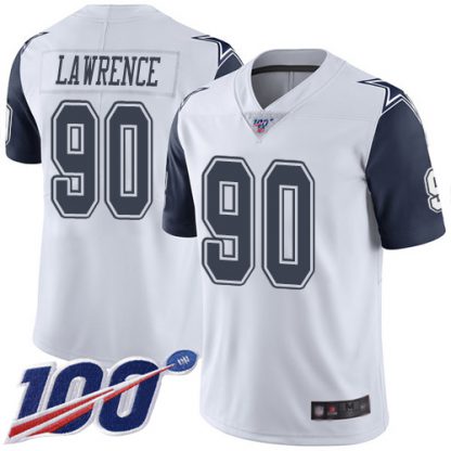 Nike Dallas Cowboys #90 Demarcus Lawrence White Men's Stitched NFL Limited Rush 100th Season Jersey
