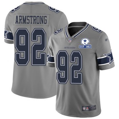 Nike Dallas Cowboys #92 Dorance Armstrong Gray Men's Stitched With Established In 1960 Patch NFL Limited Inverted Legend Jersey