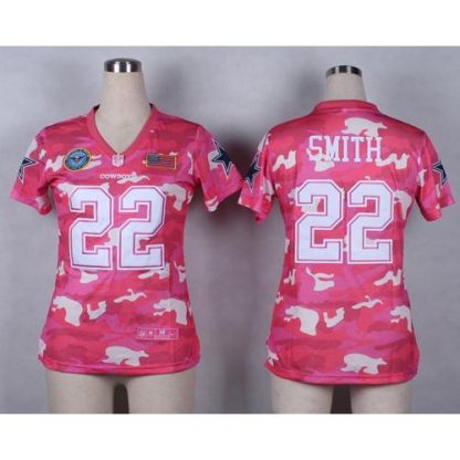 Nike Dallas Cowboys #22 Emmitt Smith Pink Women's Stitched NFL Elite Camo Fashion Jersey