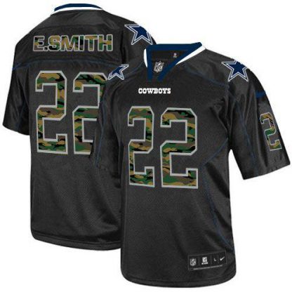 Nike Dallas Cowboys #22 Emmitt Smith Black Men's Stitched NFL Elite Camo Fashion Jersey