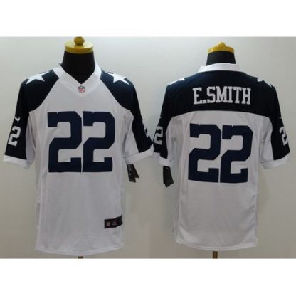 Nike Dallas Cowboys #22 Emmitt Smith White Thanksgiving Throwback Men's Stitched NFL Limited Jersey