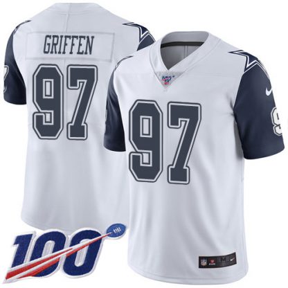 Nike Dallas Cowboys #97 Everson Griffen White Men's Stitched NFL Limited Rush 100th Season Jersey