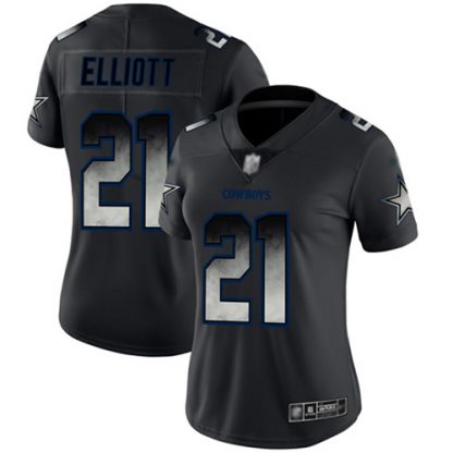 Nike Dallas Cowboys #21 Ezekiel Elliott Black Women's Stitched NFL Vapor Untouchable Limited Smoke Fashion Jersey