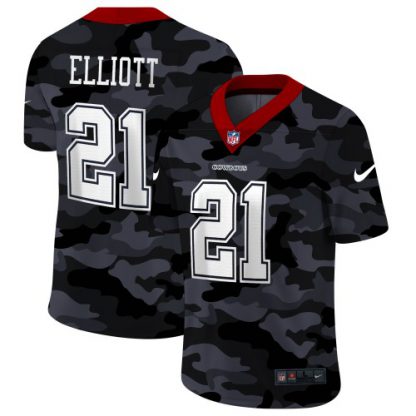 Dallas Dallas Cowboys #21 Ezekiel Elliott Men's Nike 2020 Black CAMO Vapor Untouchable Limited Stitched NFL Jersey