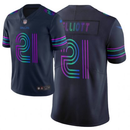 Nike Dallas Cowboys #21 Ezekiel Elliott Navy Men's Stitched NFL Limited City Edition Jersey