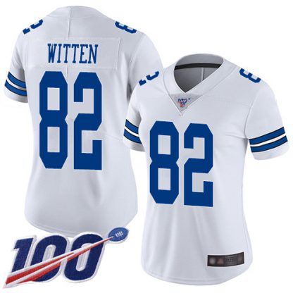 Nike Dallas Cowboys #82 Jason Witten White Women's Stitched NFL 100th Season Vapor Limited Jersey
