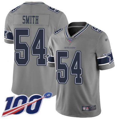 Nike Dallas Cowboys #54 Jaylon Smith Gray Youth Stitched NFL Limited Inverted Legend 100th Season Jersey