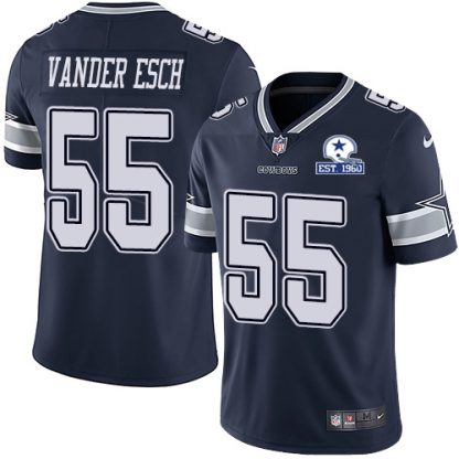 Nike Dallas Cowboys #55 Leighton Vander Esch Navy Blue Team Color Men's Stitched With Established In 1960 Patch NFL Vapor Untouchable Limited Jersey