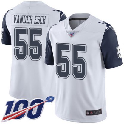 Nike Dallas Cowboys #55 Leighton Vander Esch White Men's Stitched NFL Limited Rush 100th Season Jersey