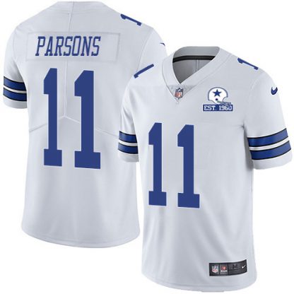 Nike Dallas Cowboys #11 Micah Parsons White Men's Stitched With Established In 1960 Patch NFL Vapor Untouchable Limited Jersey
