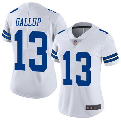 Nike Dallas Cowboys #13 Michael Gallup White Women's Stitched NFL Vapor Untouchable Limited Jersey