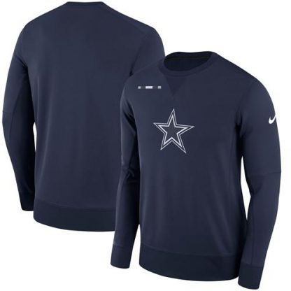 Men's Dallas Dallas Cowboys Nike Navy Sideline Team Logo Performance Sweatshirt