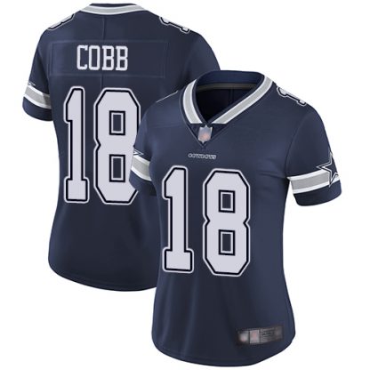 Nike Dallas Cowboys #18 Randall Cobb Navy Blue Team Color Women's Stitched NFL Vapor Untouchable Limited Jersey