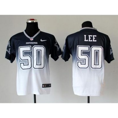 Nike Dallas Cowboys #50 Sean Lee Navy Blue/White Men's Stitched NFL Elite Fadeaway Fashion Jersey