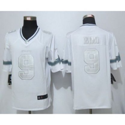 Nike Dallas Cowboys #9 Tony Romo White Men's Stitched NFL Limited Platinum Jersey