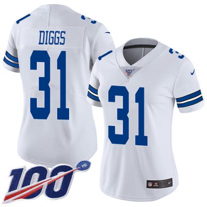 Nike Dallas Cowboys #31 Trevon Diggs White Women's Stitched NFL 100th Season Vapor Untouchable Limited Jersey