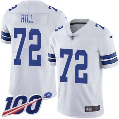 Nike Dallas Cowboys #72 Trysten Hill White Youth Stitched NFL 100th Season Vapor Untouchable Limited Jersey
